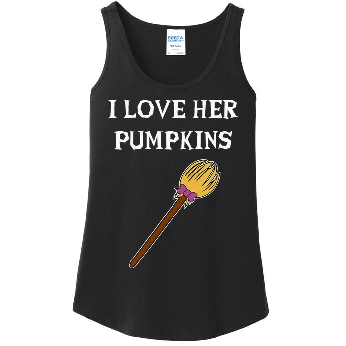 I Love Her Pumpkins Adult Matching Couples Halloween Costume Ladies Essential Tank