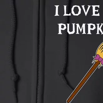 I Love Her Pumpkins Adult Matching Couples Halloween Costume Full Zip Hoodie