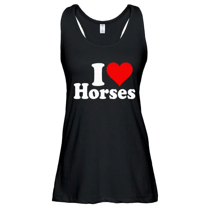 I Love Horses Ladies Essential Flowy Tank