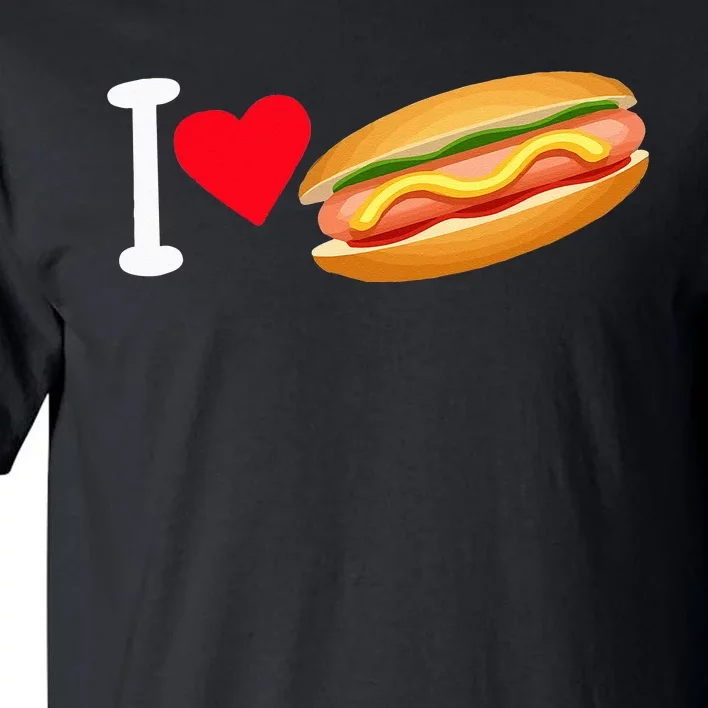 I Love Hot Dog Heart Shape Slice Bun Suasage Food Themed Tall T-Shirt