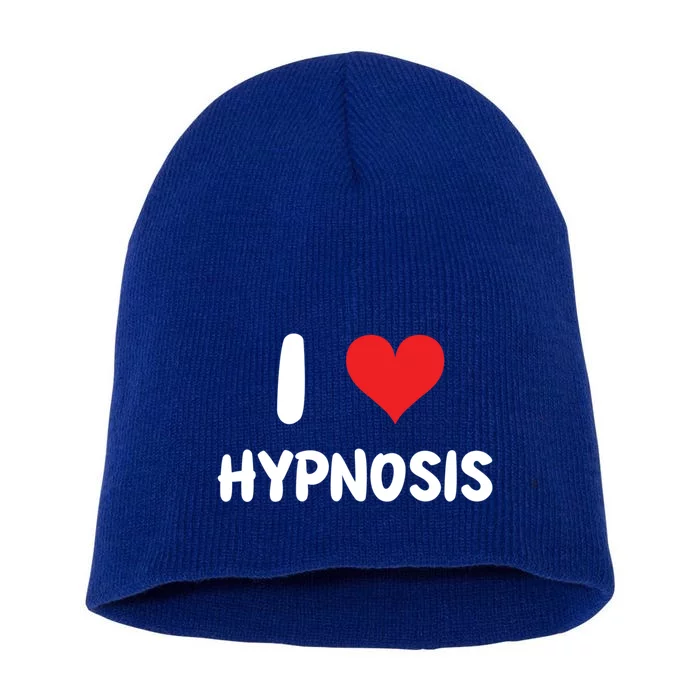 I Love Hypnosis Heart Consciousness Gift Short Acrylic Beanie