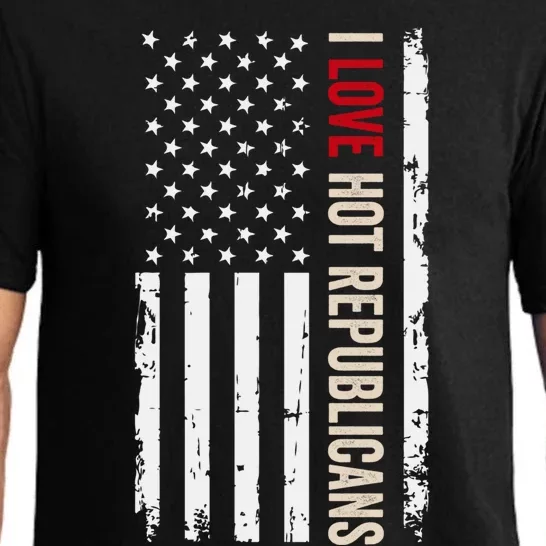 I Love Hot Republicans American Usa Flag Great Gift Pajama Set