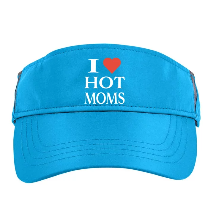 I Love Heart Hot Moms Funny Gift Adult Drive Performance Visor