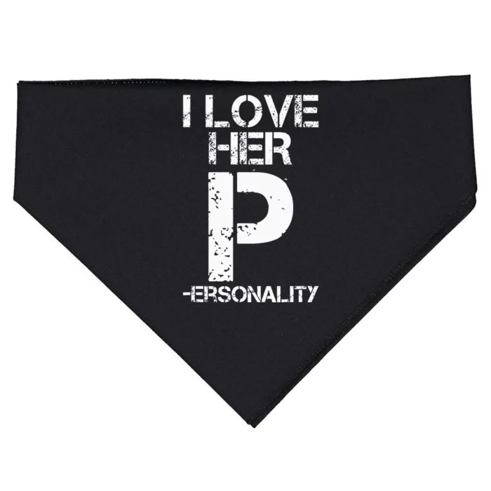 I Love His D I Love Her P Couples Matching Valentines Day USA-Made Doggie Bandana