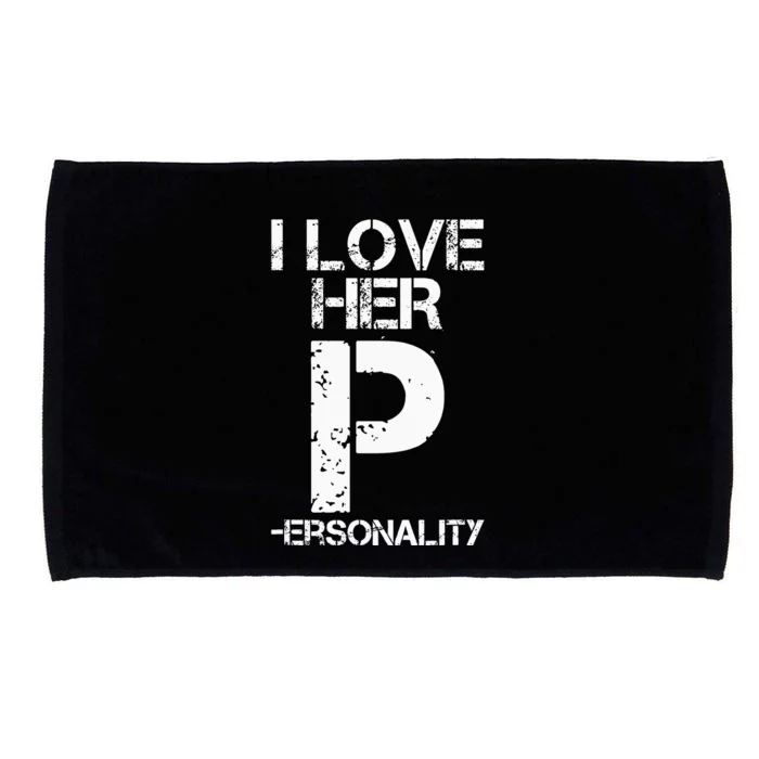 I Love His D I Love Her P Couples Matching Valentines Day Microfiber Hand Towel