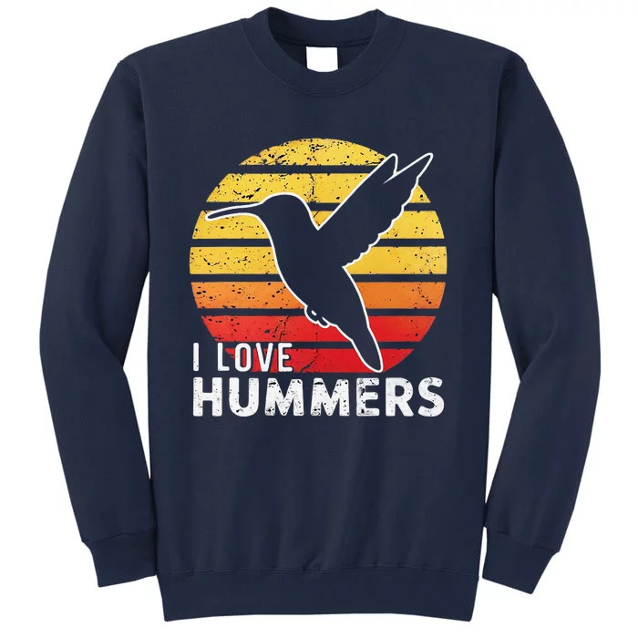 I Love Hummers Bird Vintage Sunset Colibri Tall Sweatshirt