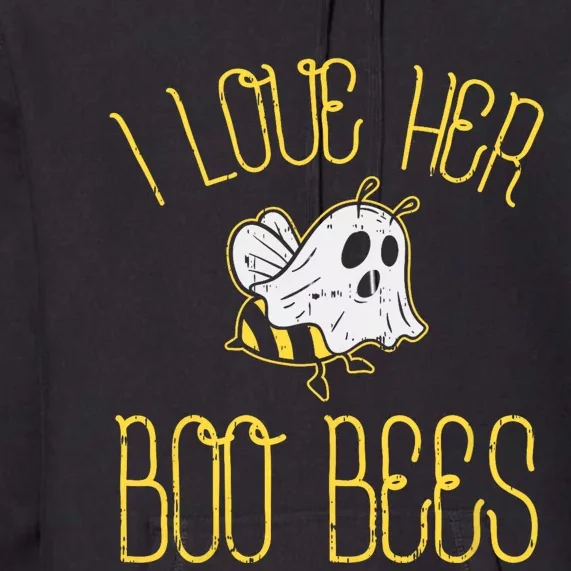 I Love Her Boo Bees Couples Halloween Adult Costume His Premium Hoodie