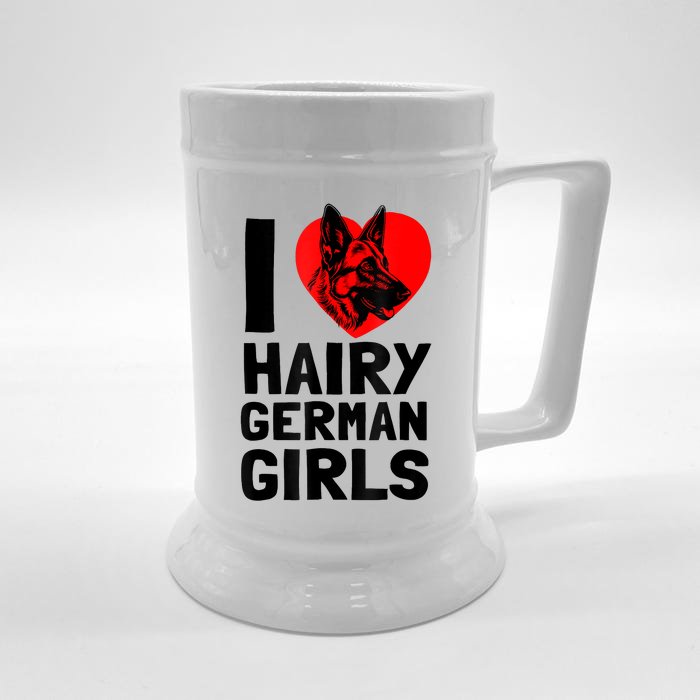 I Love Hairy German German Shepherd Edition Front & Back Beer Stein