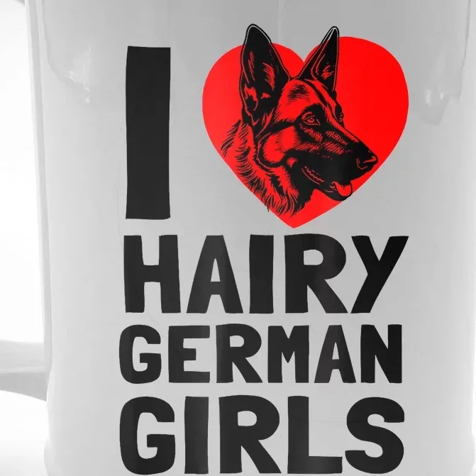 I Love Hairy German German Shepherd Edition Front & Back Beer Stein