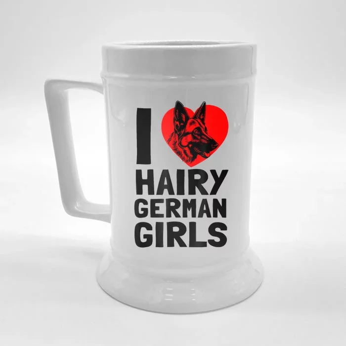 I Love Hairy German German Shepherd Edition Front & Back Beer Stein