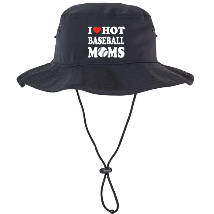 I Love Hot Baseball Moms Funny Sport Gift Legacy Cool Fit Booney Bucket Hat