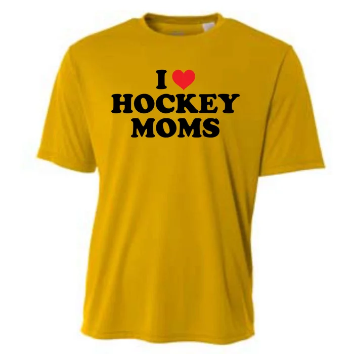 I Love Hockey Moms Funny Design Gift Cooling Performance Crew T-Shirt