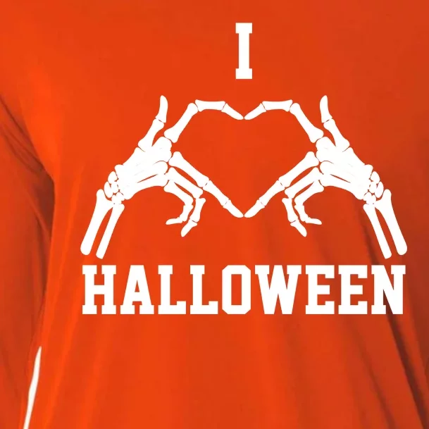 I Love Halloween Skeleton Heart Cooling Performance Long Sleeve Crew