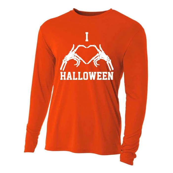 I Love Halloween Skeleton Heart Cooling Performance Long Sleeve Crew