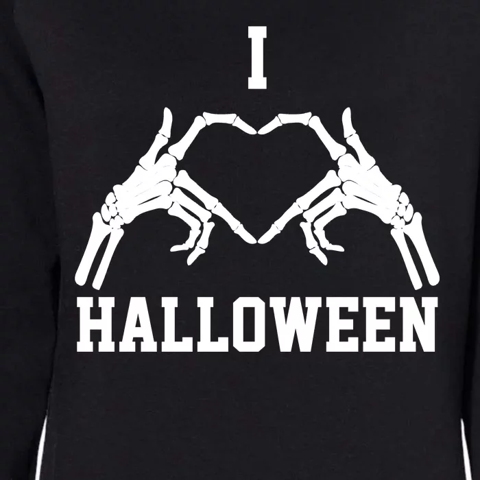 I Love Halloween Skeleton Heart Womens California Wash Sweatshirt