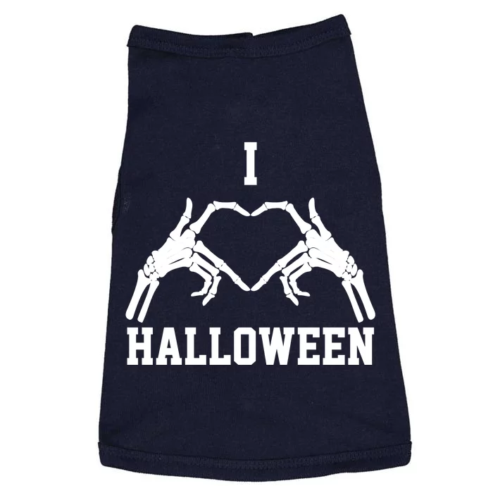 I Love Halloween Skeleton Heart Doggie Tank