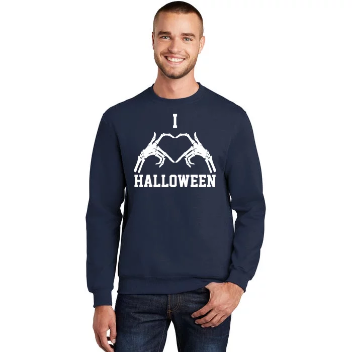 I Love Halloween Skeleton Heart Tall Sweatshirt