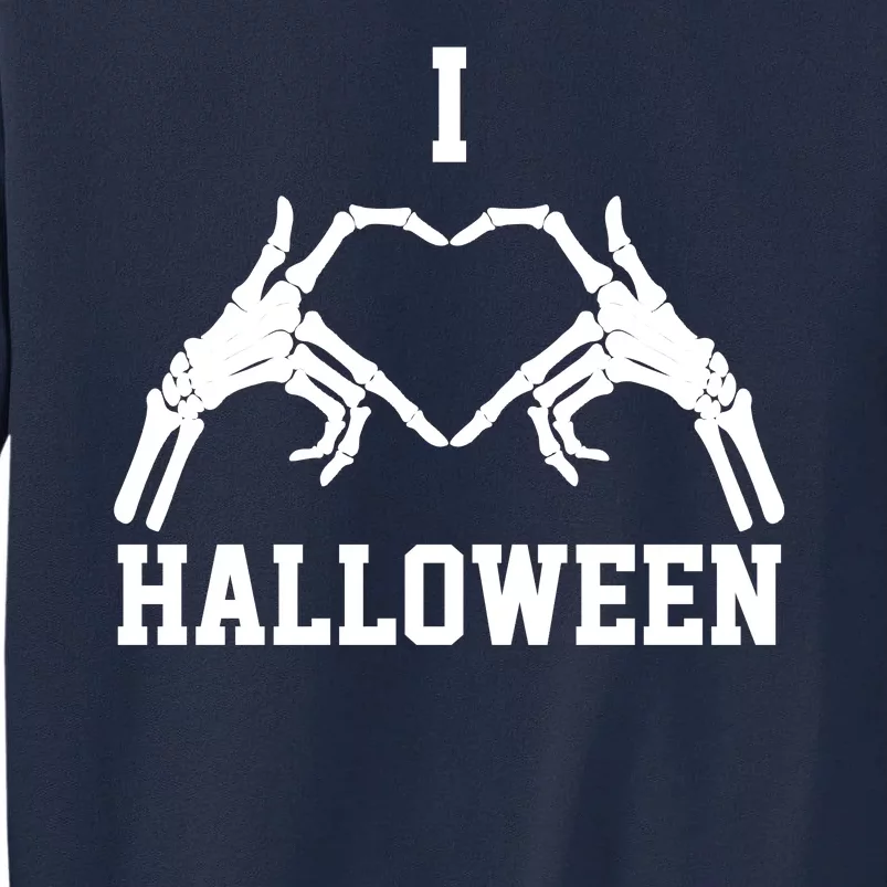 I Love Halloween Skeleton Heart Tall Sweatshirt