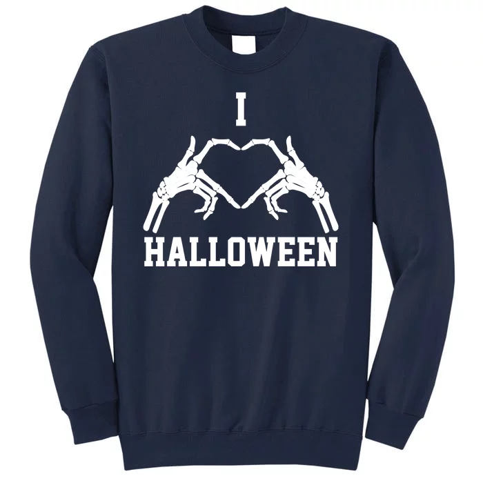 I Love Halloween Skeleton Heart Tall Sweatshirt