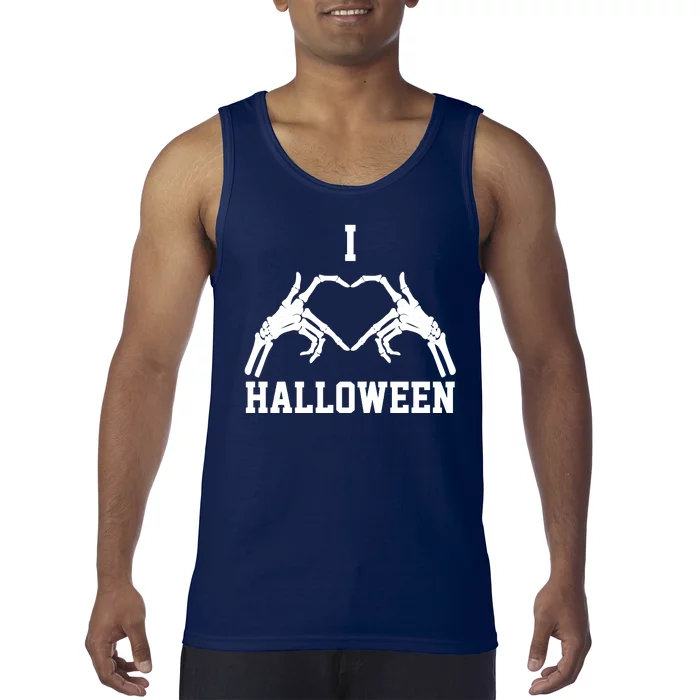 I Love Halloween Skeleton Heart Tank Top