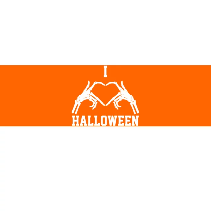 I Love Halloween Skeleton Heart Bumper Sticker