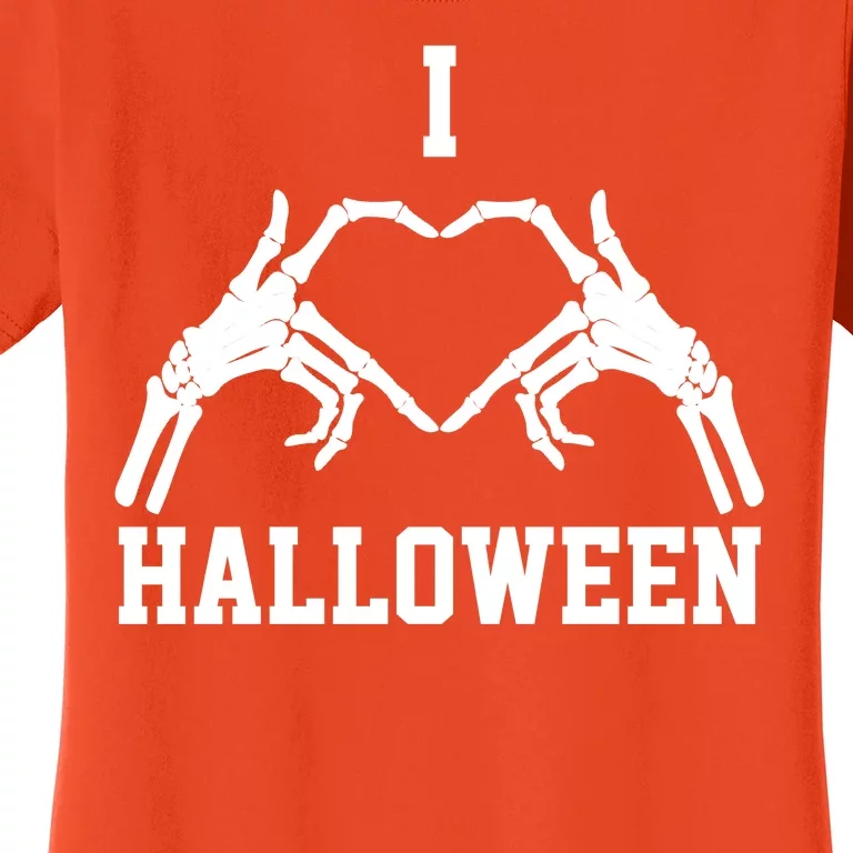 I Love Halloween Skeleton Heart Women's T-Shirt