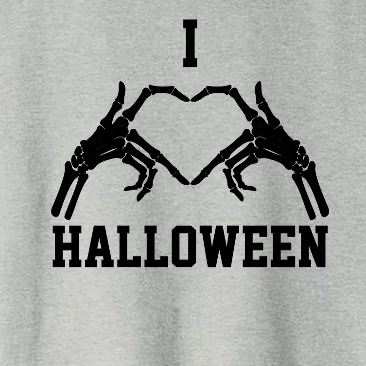 I Love Halloween Skeleton Heart Women's Crop Top Tee