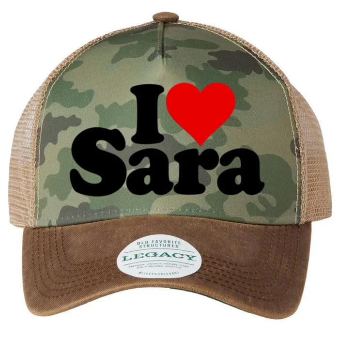 I Love Heart Sara Name On A Gift Legacy Tie Dye Trucker Hat