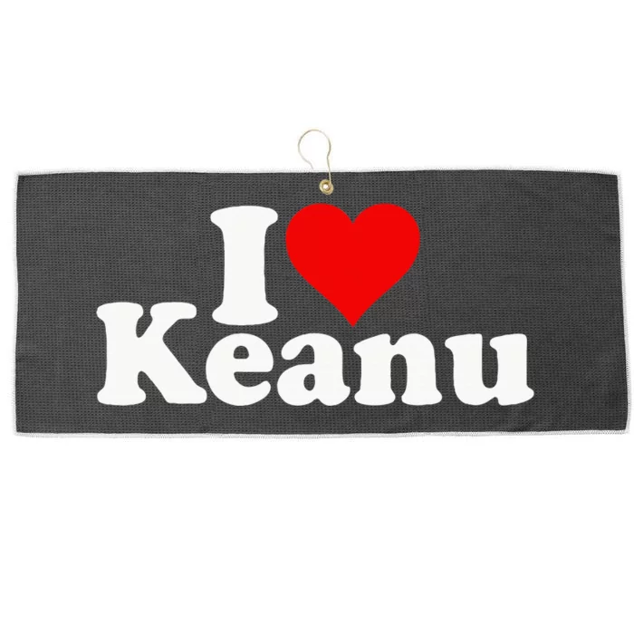 I Love Heart Keanu Large Microfiber Waffle Golf Towel