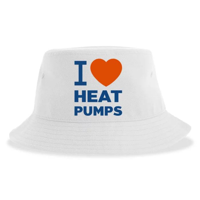 I Love Heat Pumps I Heart Heat Pumps Sustainable Bucket Hat