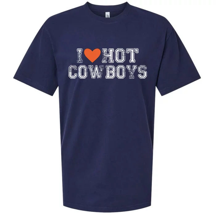 I Love Hot Cowboys Groovy Vintage I Love Cowboys Sueded Cloud Jersey T-Shirt