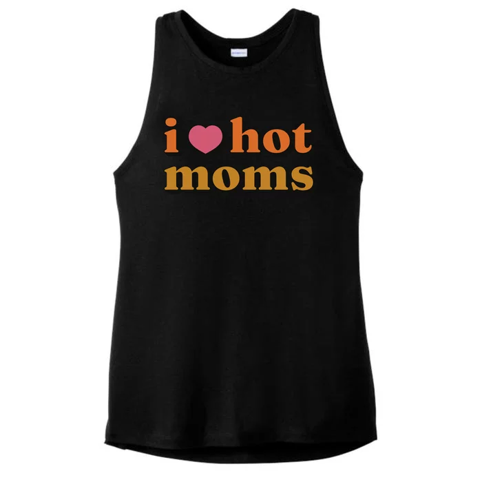 I Love Hot Moms Retro Ladies Tri-Blend Wicking Tank