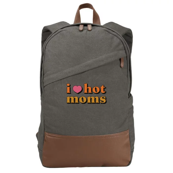 I Love Hot Moms Retro Cotton Canvas Backpack