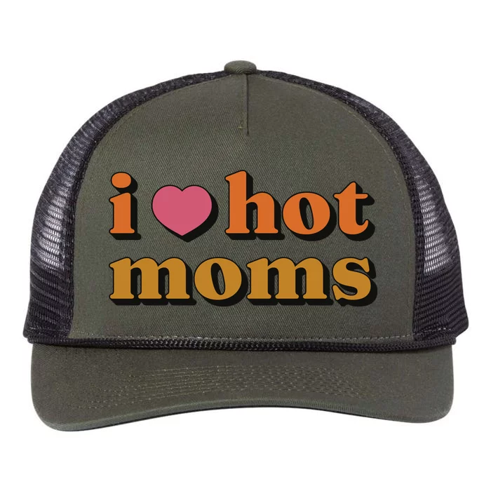 I Love Hot Moms Retro Retro Rope Trucker Hat Cap