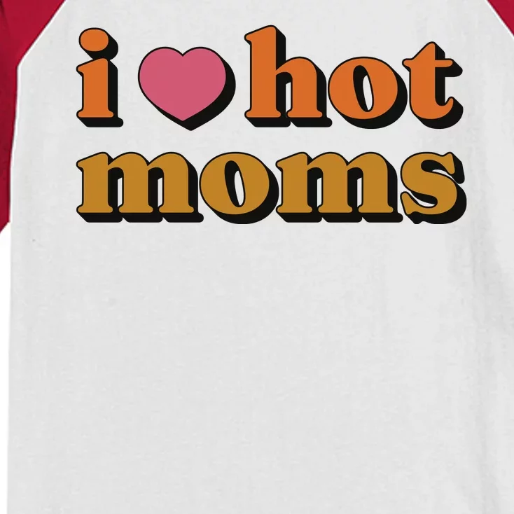 I Love Hot Moms Retro Kids Colorblock Raglan Jersey