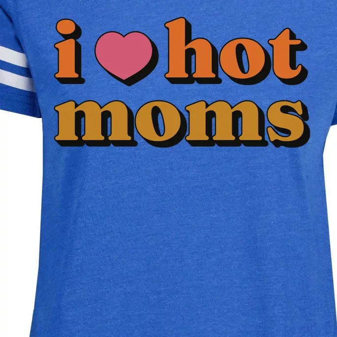 I Love Hot Moms Retro Enza Ladies Jersey Football T-Shirt