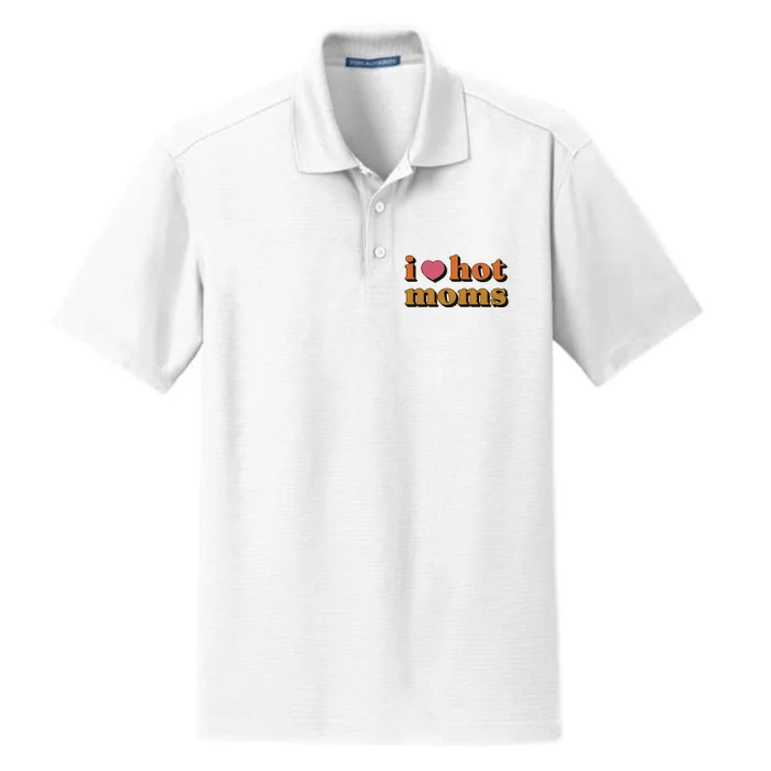 I Love Hot Moms Retro Dry Zone Grid Performance Polo