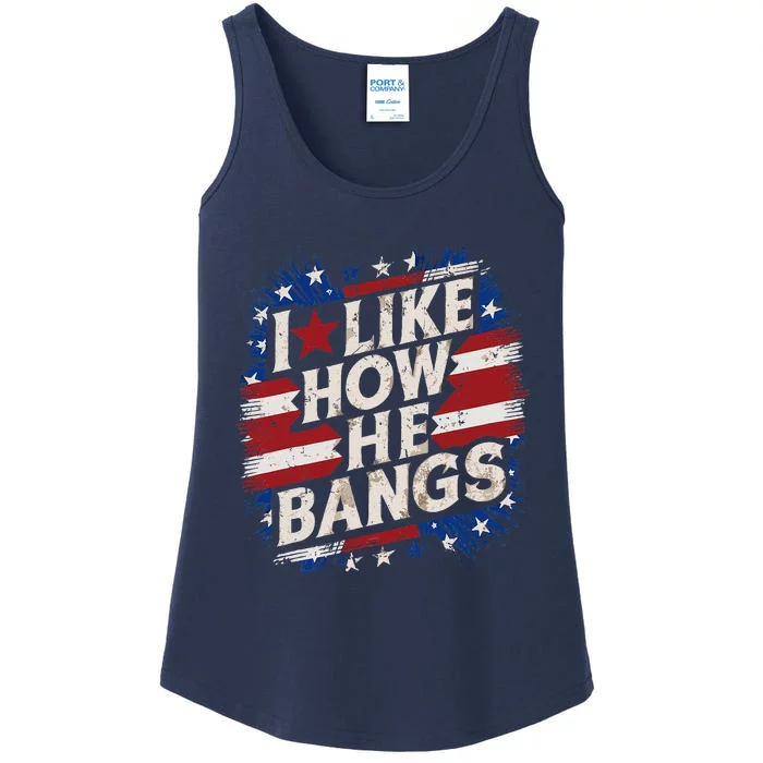 I Like How He Bang Fireworks 4th Of July Funny Couples Ladies Essential Tank