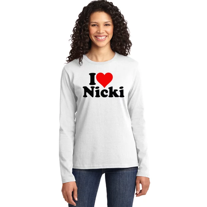 I Love Heart Nicki Ladies Long Sleeve Shirt