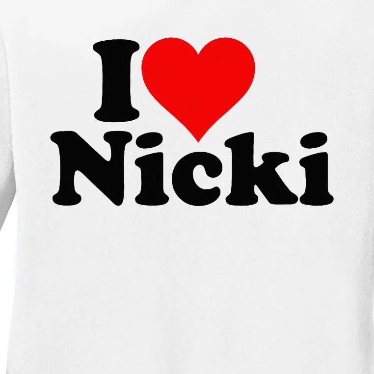 I Love Heart Nicki Ladies Long Sleeve Shirt