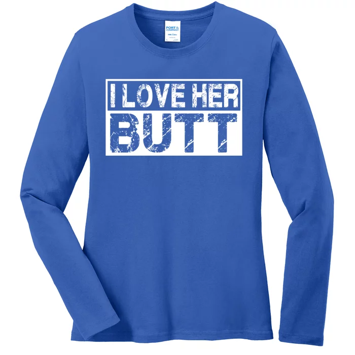 I Love His Beard Her Butt Matching Couples Complit 2pcs Meaningful Gift Ladies Long Sleeve Shirt