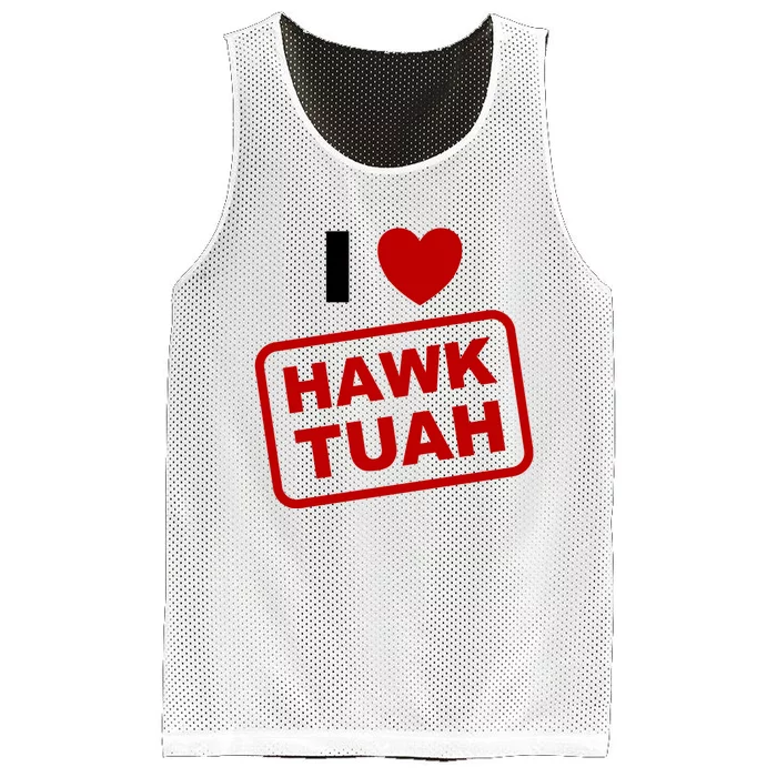 I Love Heart Hawk Tuah Funny Hawk Tush Meme Adult Humor Mesh Reversible Basketball Jersey Tank