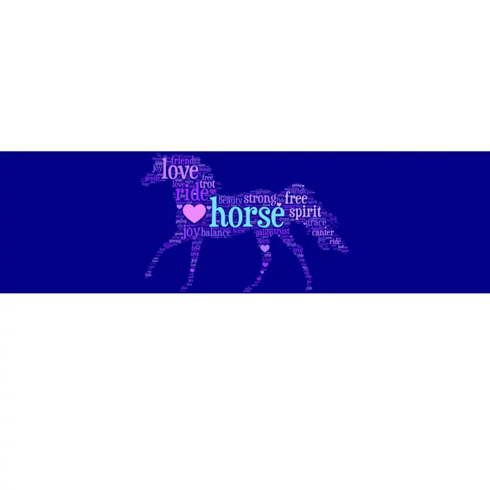 I Love Horses Word Art Horse Meaningful Gift Bumper Sticker