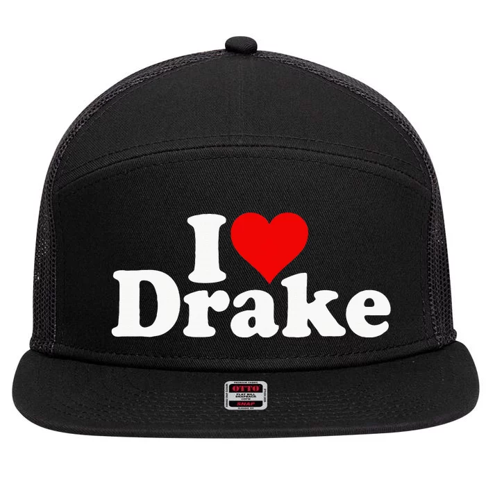 I Love Heart D.R.A.K.E 7 Panel Mesh Trucker Snapback Hat