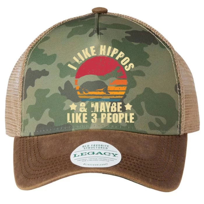 I Like Hippos & Maybe Like 3 People Zookeeper Hippopotamus Legacy Tie Dye Trucker Hat