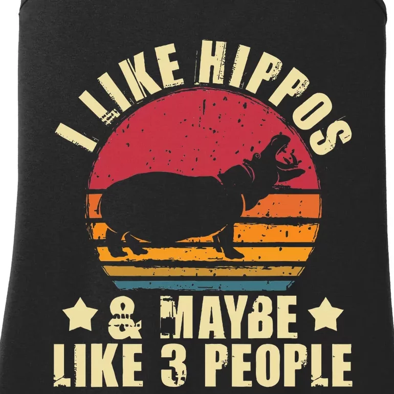 I Like Hippos & Maybe Like 3 People Zookeeper Hippopotamus Ladies Essential Tank