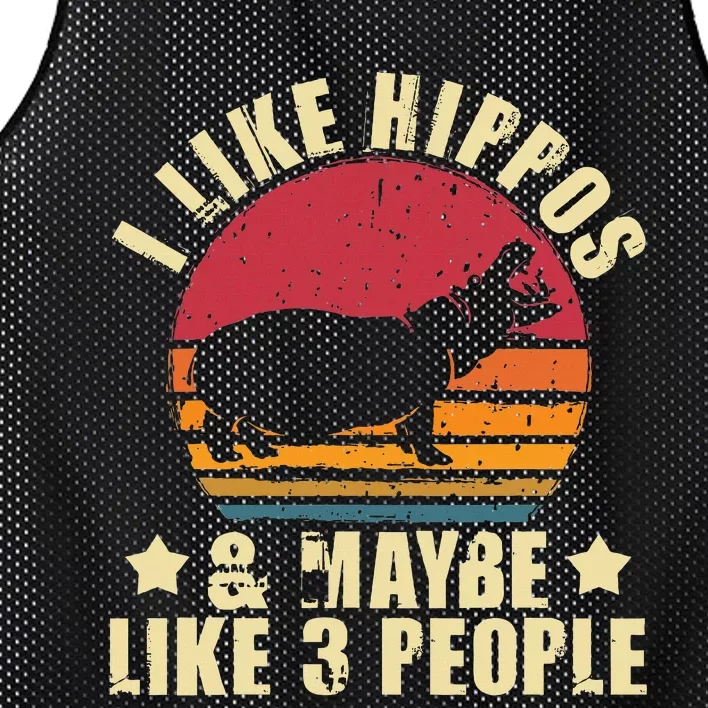 I Like Hippos & Maybe Like 3 People Zookeeper Hippopotamus Mesh Reversible Basketball Jersey Tank