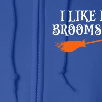 I Like His Broomstick Halloween Funny Couple Custome Full Zip Hoodie