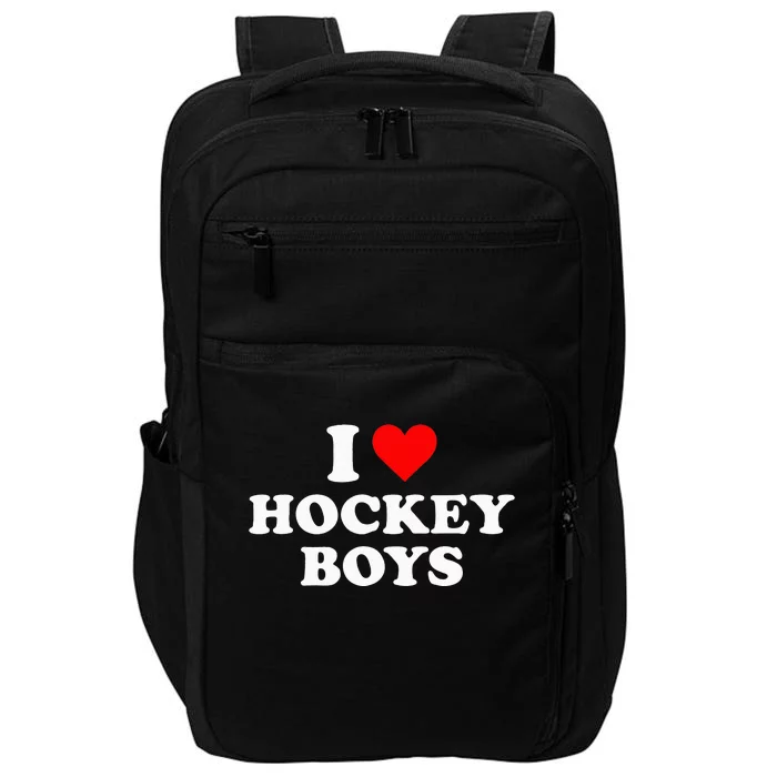 I Love Hockey funny quote sayings Impact Tech Backpack