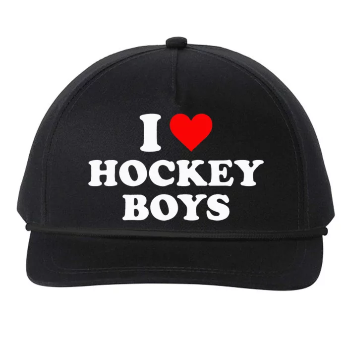 I Love Hockey funny quote sayings Snapback Five-Panel Rope Hat